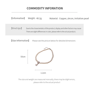 Detailed size and weight specs for the pearl necklace with zircon teardrop pendant