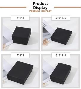 Matte black jewelry gift boxes in four sizes for rings, earrings and necklaces