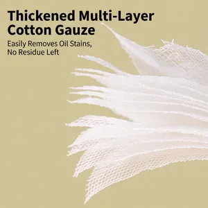 Thick multi-layer white cotton kitchen cleaning cloth with absorbent mesh texture