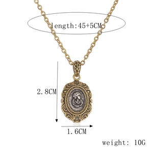 Guide des dimensions du collier pendentif pièce romaine vintage avec longueur de 45+5cm