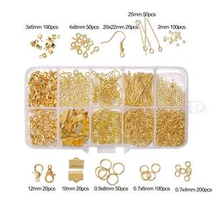 DIY Jewelry Making Kit Metal Alloy Findings Lobster Clasps Jump Rings Ear Hooks Eye Pins For Handmade Earrings Crafting