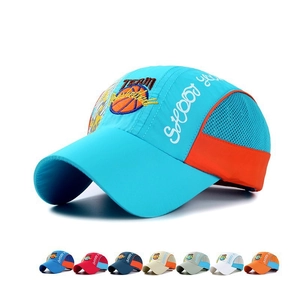 Kids Baseball Cap Breathable Quick Dry Mesh Sun Protection Basketball Theme Sports Outdoor For Boys Girls
