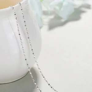 Minimalist silver Gypsophila chain necklace made of 925 sterling silver for women