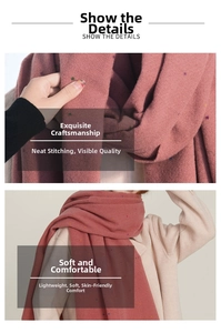 Detailed knit texture and soft warm dusty rose pashmina scarf with colorful speckles