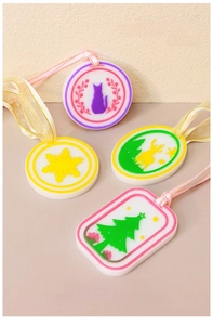 Detail of DIY Christmas silicone molds for resin featuring tree and snowflake designs