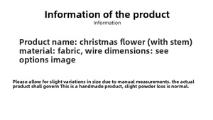Detailed information about handmade golden velvet Christmas flowers with cloth and wire
