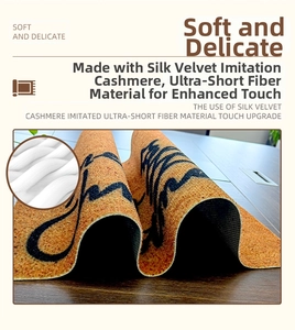 Close-up of soft velvet fiber texture and flexible material for Christmas doormat
