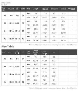 Tabella taglie per completo felpa con cappuccio e pantaloncini da donna misure UK US EU
