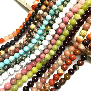 Mixed natural stone beads including amethyst, agate and tiger eye for DIY jewelry