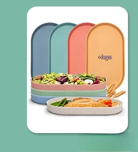 Detailed close-up of colorful portable wheat straw cutlery boxes and stainless steel sets