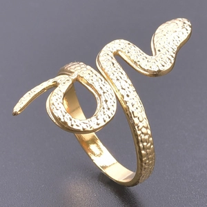 Dettaglio dell'anello a serpente dorato con trame di squame intricate su sfondo scuro