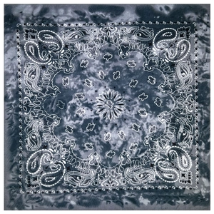 Detailed pattern of a navy blue paisley tie-dye bandana for outdoor cycling and hip-hop