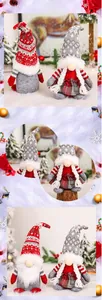 Detailansicht nordischer Weihnachtswichtel mit Strickmützen und weichen Stoffdetails
