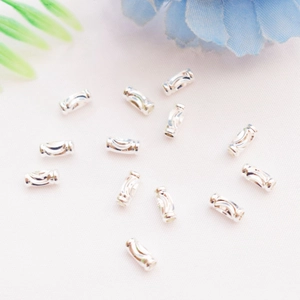 Perles tubes courbées en argent plaqué or 14K avec motif spirale pour bracelets DIY