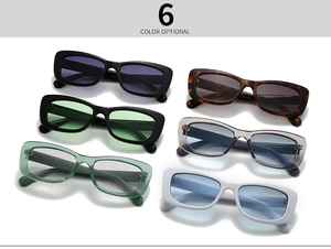 Detailed view of six color options for the stylish small square trendy sunglasses