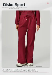 Detail of burgundy high-waisted sweatpants with adjustable drawstring and elastic waistband