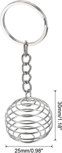 Detailed view of silver spiral cage pendant with precise size 30mm x 25mm dimensions