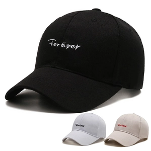 Casquette de Baseball en Coton Style Coréen Avec Broderie Forever Protection Solaire Extérieur Décontracté Chapeau Réglable Unisexe