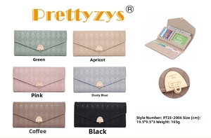 Detailed internal layout of women's PU leather envelope wallet showing card slots