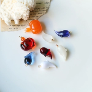 Cute Halloween pumpkin and moon resin pendants with gold rings for DIY jewelry making