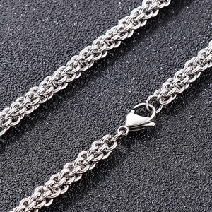 Minimalist stainless steel lantern chain necklace with secure lobster clasp and dual links
