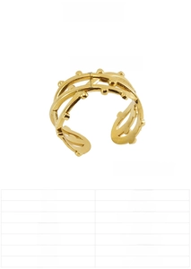 Dessin technique et dimensions de la bague ajustable plaquée or 18 carats