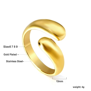 Detailed view of gold plated stainless steel snake ring with size and weight specs