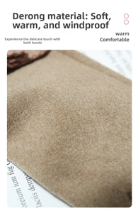 Macro shot of warm camel velvet fabric texture for touchscreen winter gloves