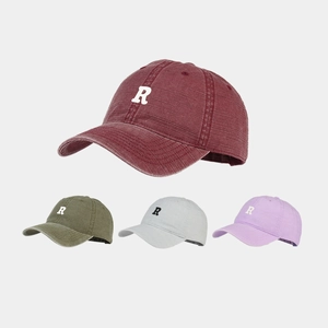 Retro Gewaschene Baumwolle Baseballkappe R Buchstaben Stickerei Verstellbare Casual Dad Hat