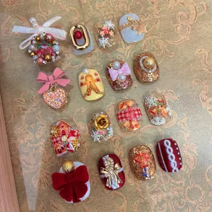 Christmas Nail Art Stickers Embossed Gingerbread Man Santa Claus Reindeer Festive Manicure Decoration For Women Girls