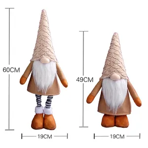 Standing Christmas faceless gnome figurines in 60cm and 49cm sizes for holiday decoration