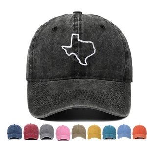 Cappello Da Baseball Ricamo Mappa Del Texas Cotone Lavato Retro Regolabile Vintage Dad Hat Outdoor Casual Parasole