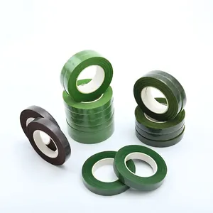 Floral tapes in dark green light green and brown colors for bouquet arrangement