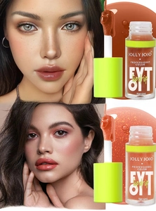 Detailed comparison of Caramel Orange and Champagne Gold lip drip gloss with swatches
