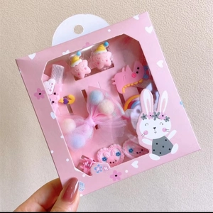 Haarschmuck-Geschenkset für Mädchen mit rosa Schleifen und Hasen-Haarspangen im Set