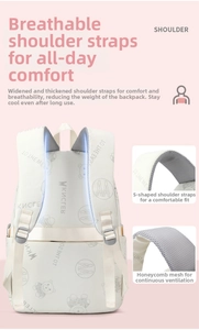 Detail of ergonomic S-shaped padded shoulder straps with breathable honeycomb mesh for comfort