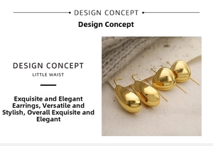 Detailed macro view of 18K gold water drop earrings with high-polished mirror finish