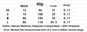 Detailed size chart for polyester blazer shorts set including waist and hip measurements
