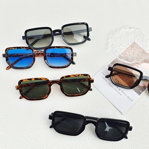 Retro polygon sunglasses with thick frames and gradient lenses in multiple stylish colors