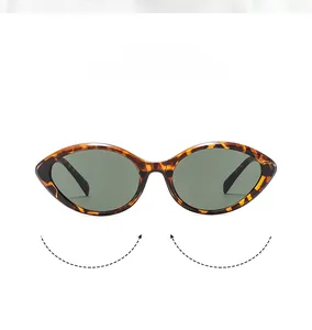 Detailed view of tortoiseshell cat-eye sunglasses with dark lenses and vintage leopard frame