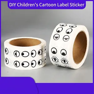 Cartoon Facial Expression Stickers Roll DIY Crafts Decoration Creative Eye Mouth Nose Stickers For Kids Scrapbooking Journaling
