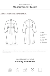 Guide des tailles et points de mesure pour la robe de luxe évasée style palais