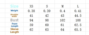 Size chart for women's waist-fitted blazer featuring detailed measurements for XS to L