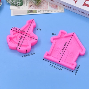 Silicone Christmas house and Santa Claus molds for baking chocolate and DIY crafts