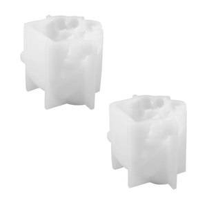 Set of two white translucent silicone molds for DIY resin skull sword bookends