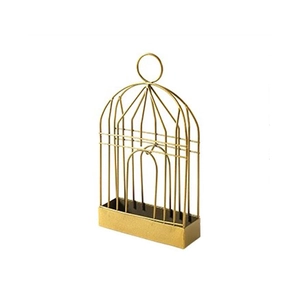 Nordic gold birdcage mosquito coil holder in minimalist metal frame design