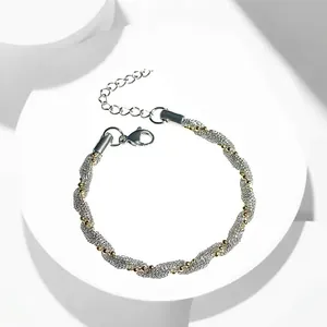 Minimalist Titanium Steel Woven Mesh Bracelet For Women Niche Design Stainless Steel Braided Chain Jewelry Elegant Jewelry