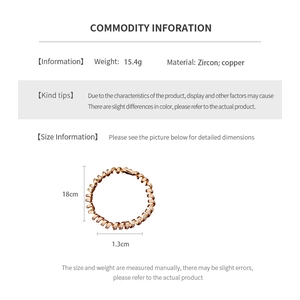 Detailed view of twisted 18K gold plated bracelet with zircon inlay dimensions