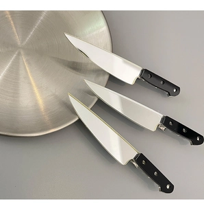 Set of three creative chef knife hair clips with silver blades and black handles