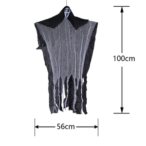 Hanging Halloween ghost decoration with scream mask, size 100cm height and 56cm width